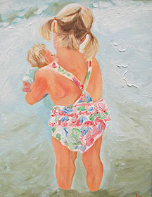 Lizzie Singing to her Baby at the Beach, 2012