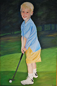 Henry at Five Years old on the Golf Course